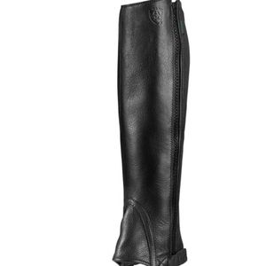 Premium leather Ariat black half chaps
